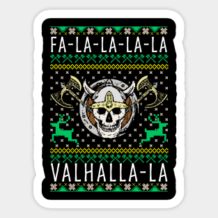 Fa-La-La-La Valhalla-La Viking God Ugly Christmas Sticker